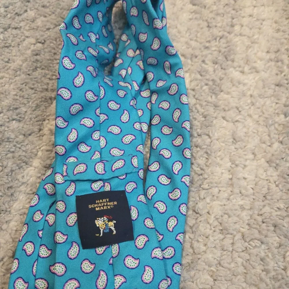 HART SCHAFFNER MARX Men's Silk Necktie Tie USA Designer  Multicolor
